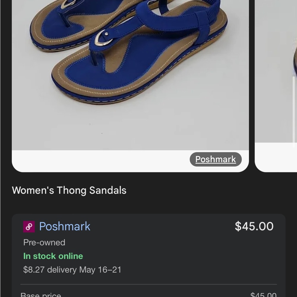 Eocofly Royal Blue Sporty Thong Sandals with Contoured Sole